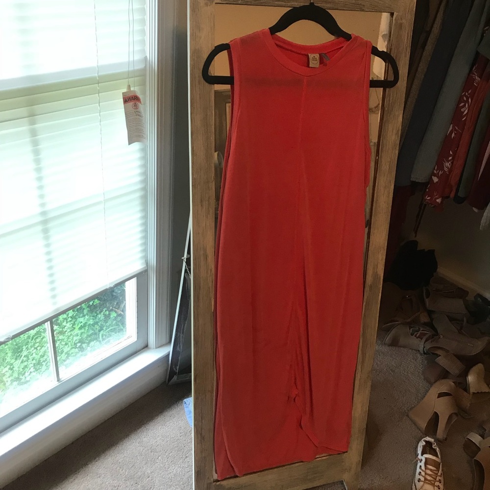 Peach hi-low dress